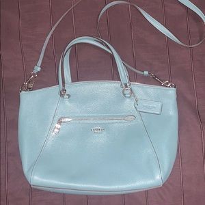 Blue Leather Coach Bag